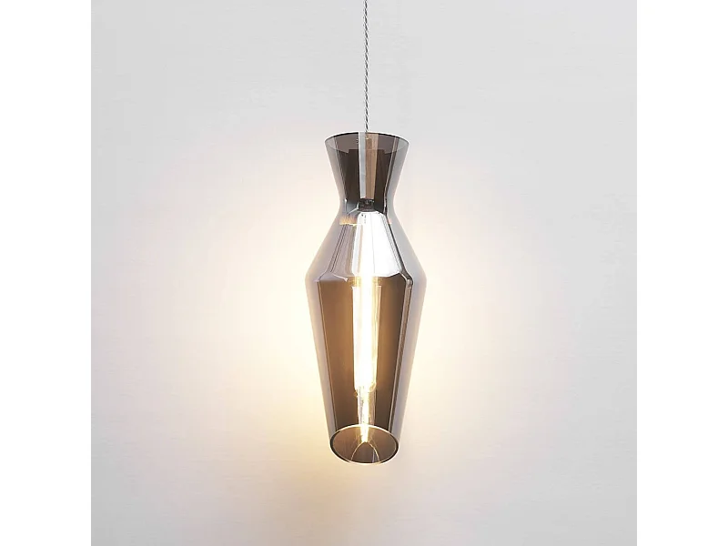 Suspension en verre fumé style loft - Pozzino