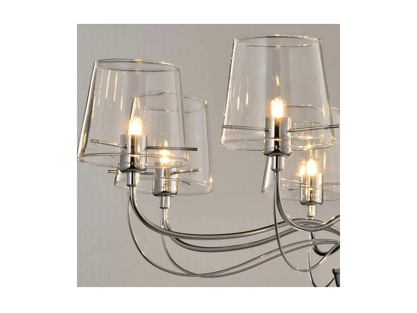Lustre baroque design 8 bras verre transparent - Matane