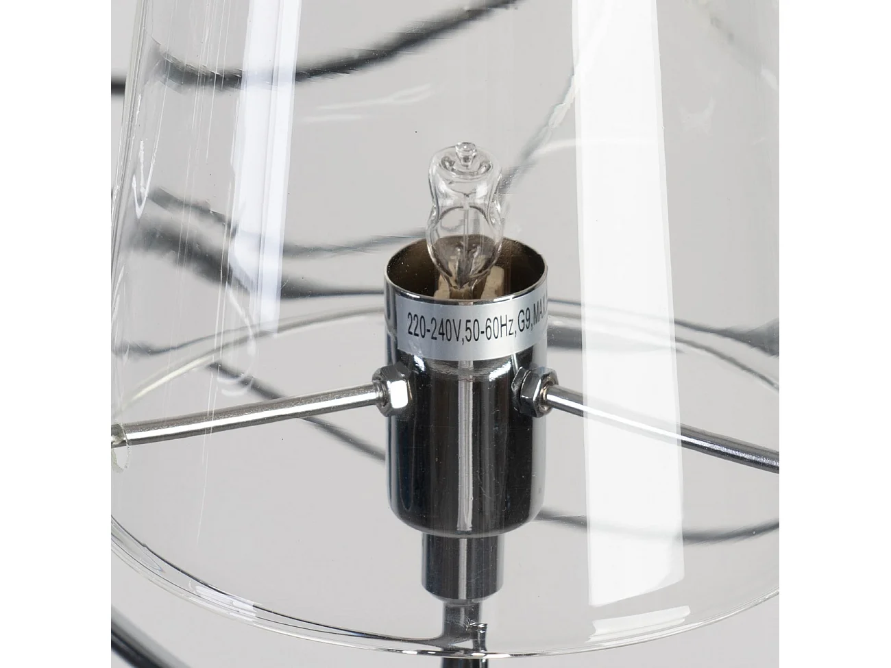 Lustre baroque design 8 bras verre transparent - Matane