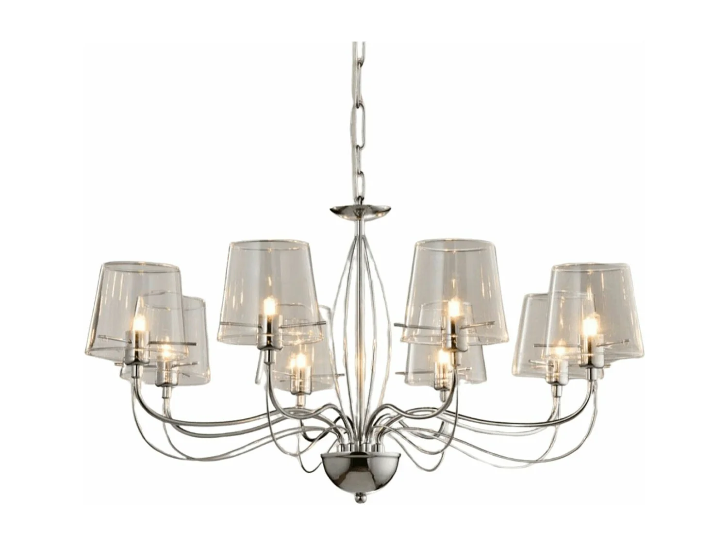 Lustre baroque design 8 bras verre transparent - Matane