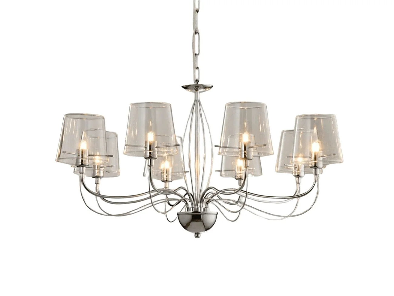 Lustre baroque design 8 bras verre transparent - Matane
