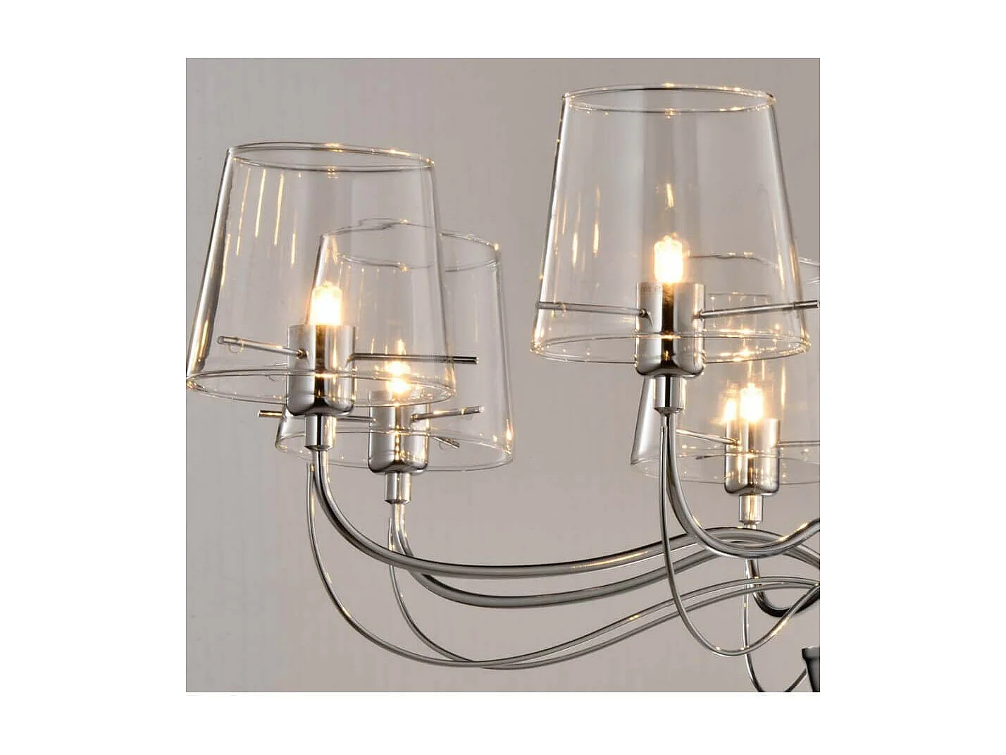 Lustre baroque design 8 bras verre transparent - Matane