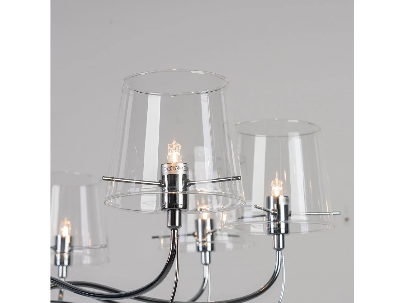 Lustre baroque design 8 bras verre transparent - Matane