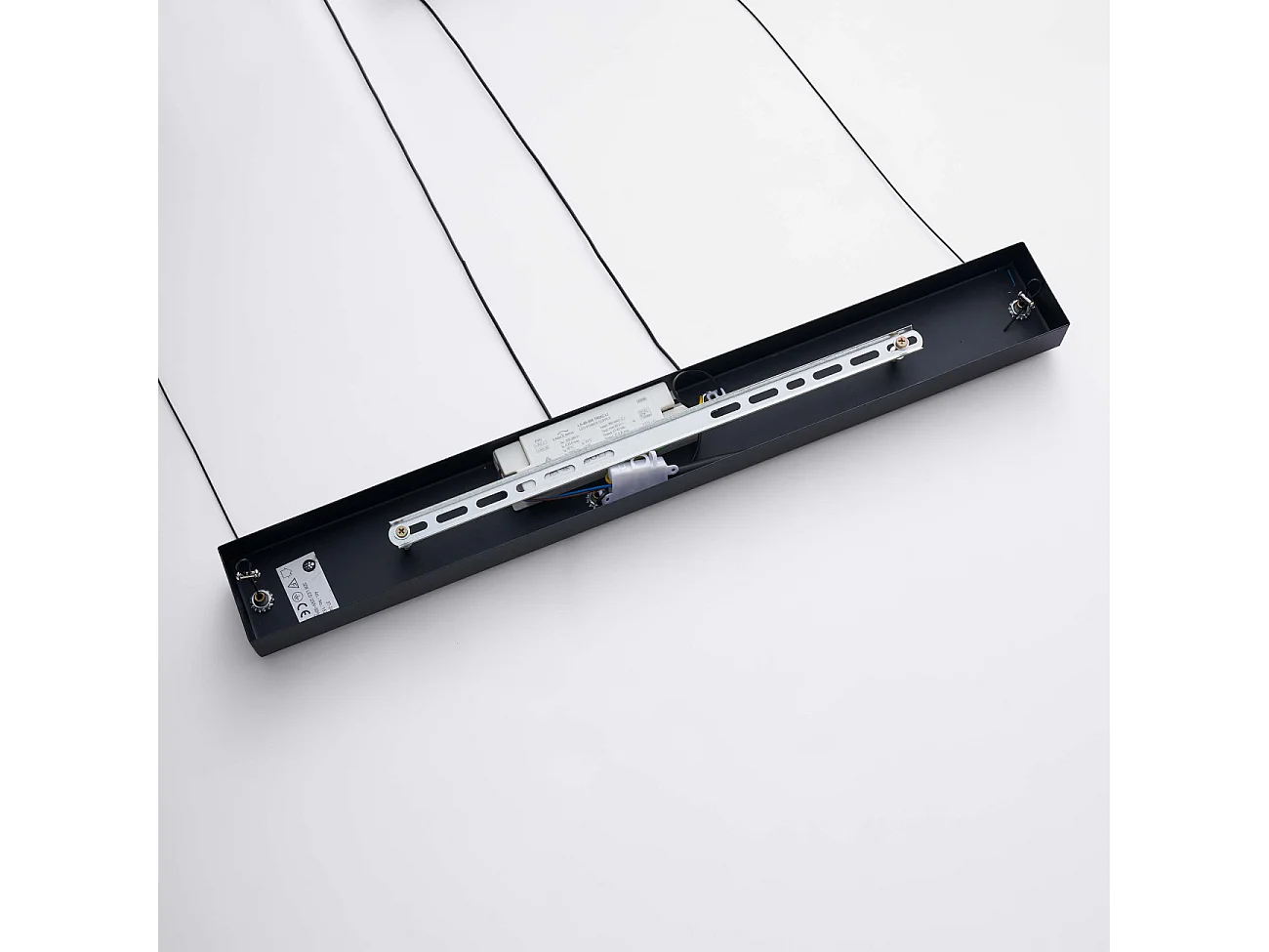 Longue suspension LED dimmable vagues noires lumineuses 112 cm - Portofino