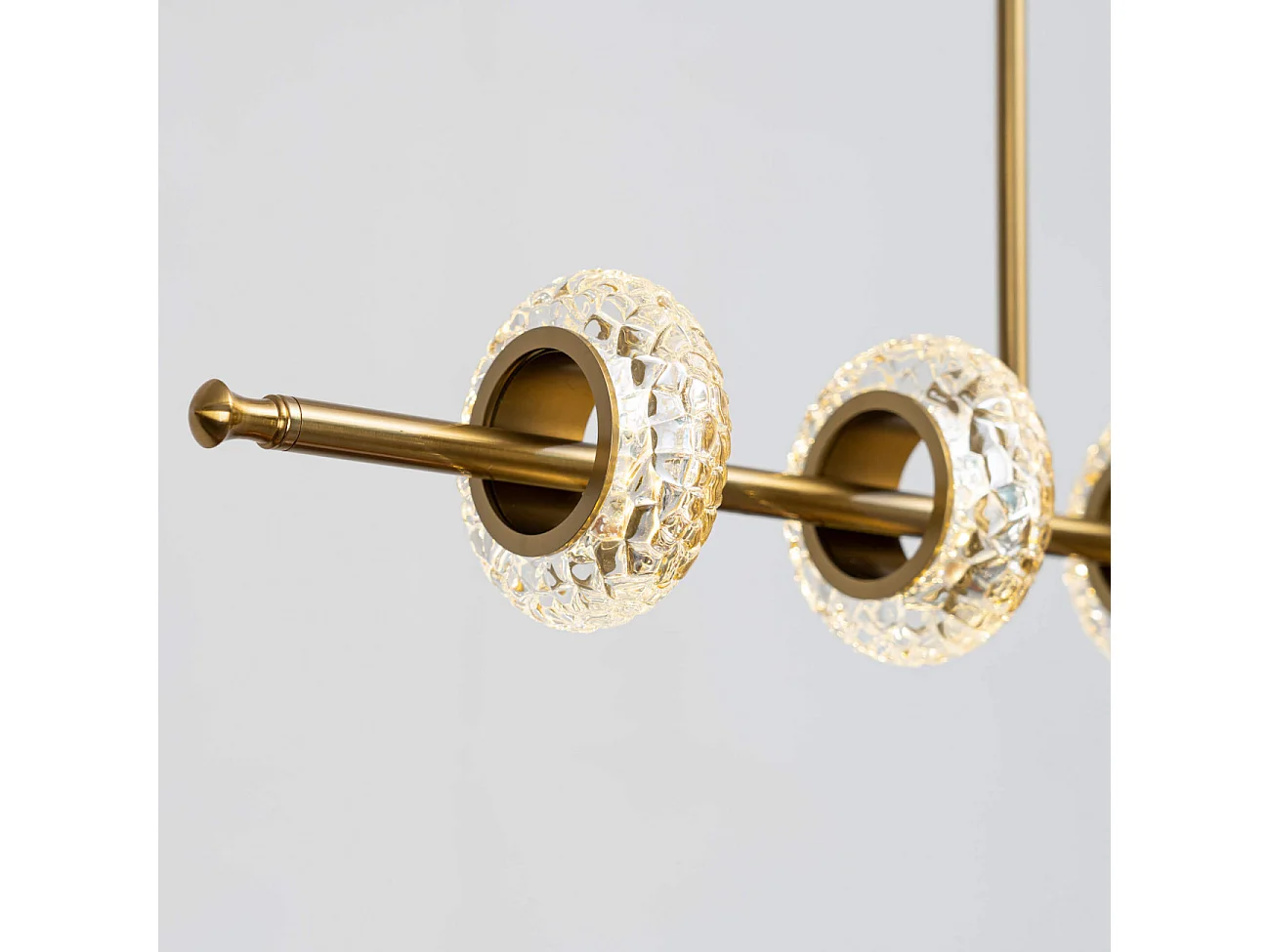 Majestueuse suspension horizontale LED en verre et métal - Cassandra