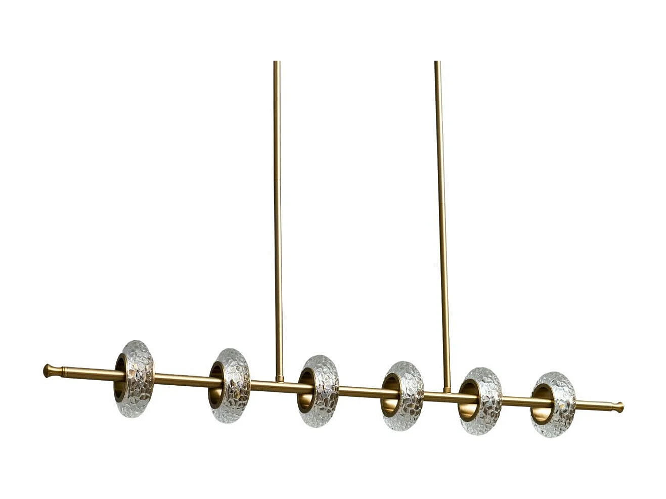 Majestueuse suspension horizontale LED en verre et métal - Cassandra