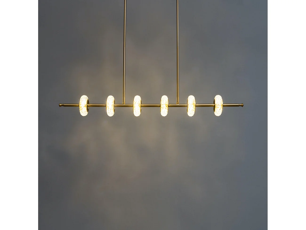 Majestueuse suspension horizontale LED en verre et métal - Cassandra