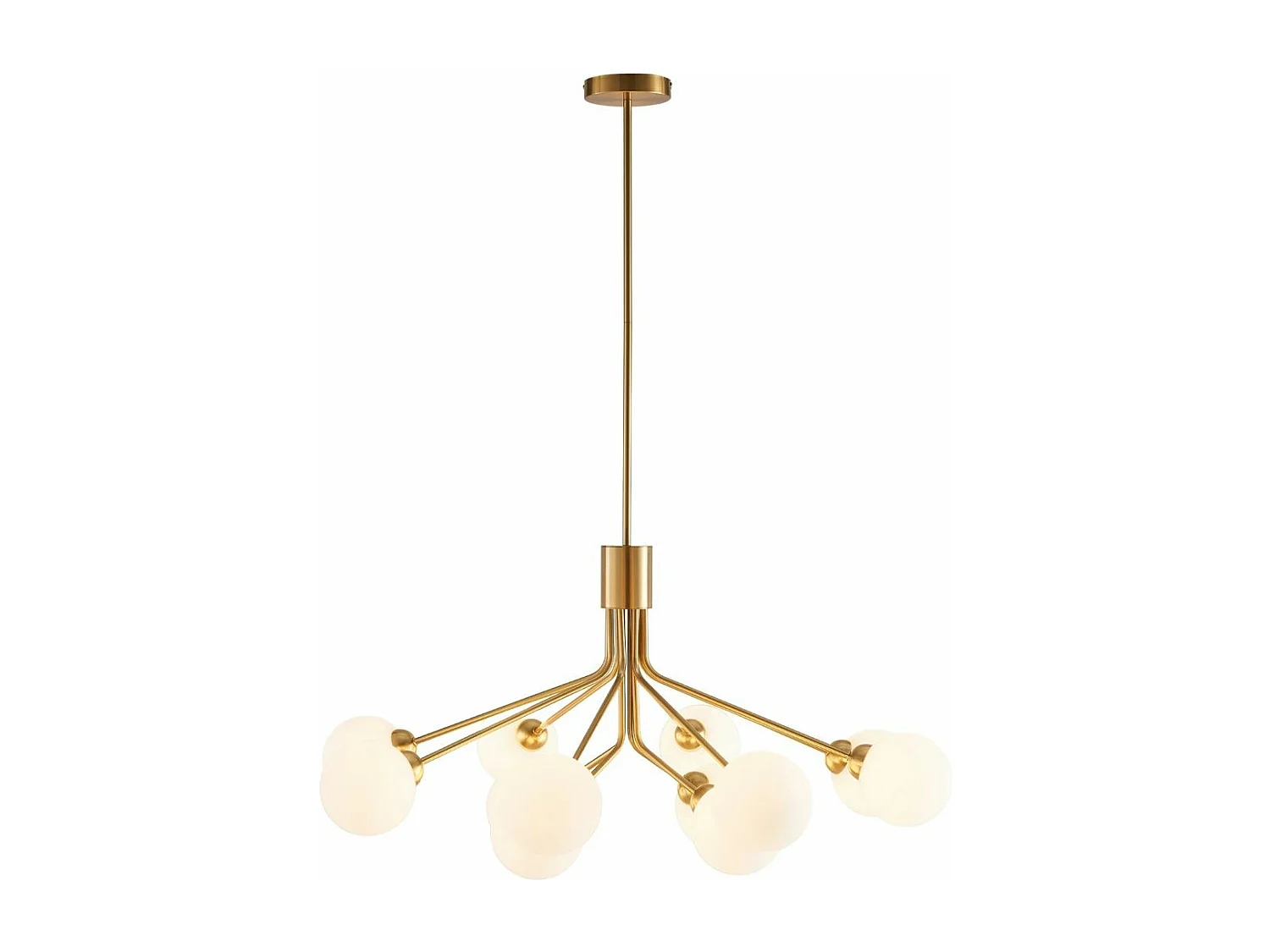 Grand lustre élégant laiton à 12 boules - Audrey