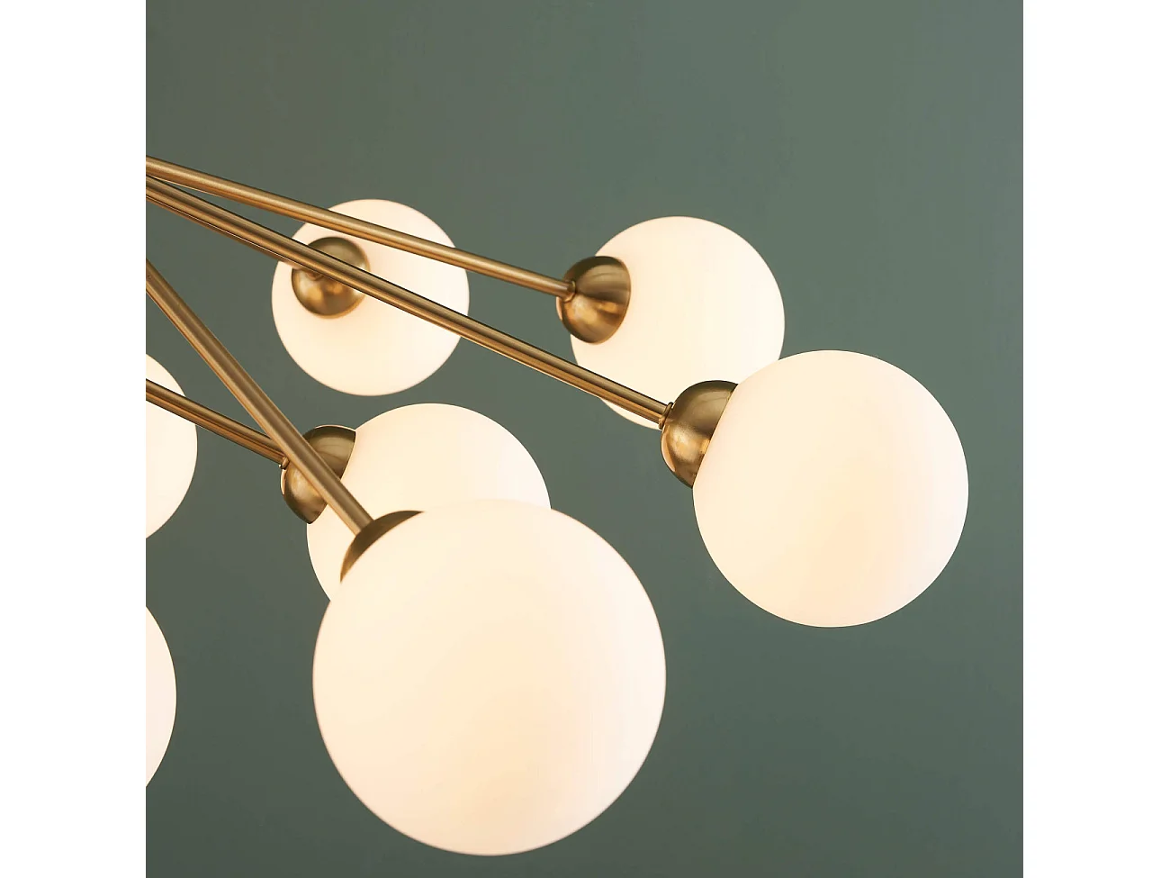 Grand lustre élégant laiton à 12 boules - Audrey