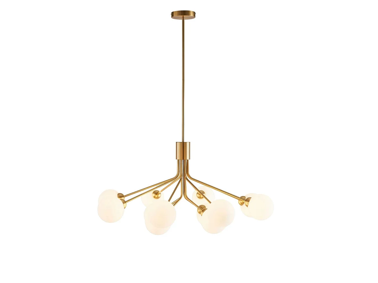 Grand lustre élégant laiton à 12 boules - Audrey