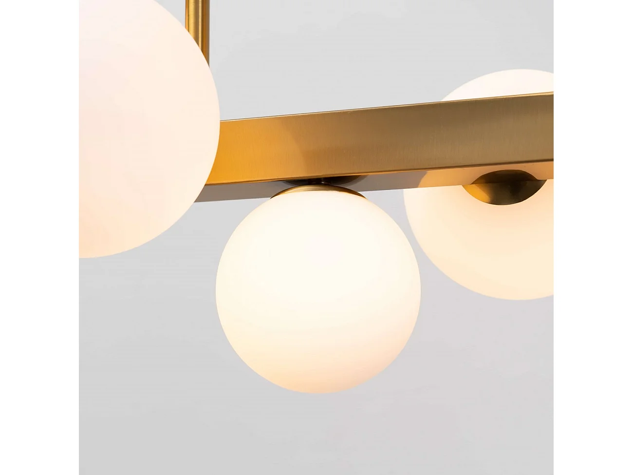 Suspension barre à sphères en verre blanc - Oromia