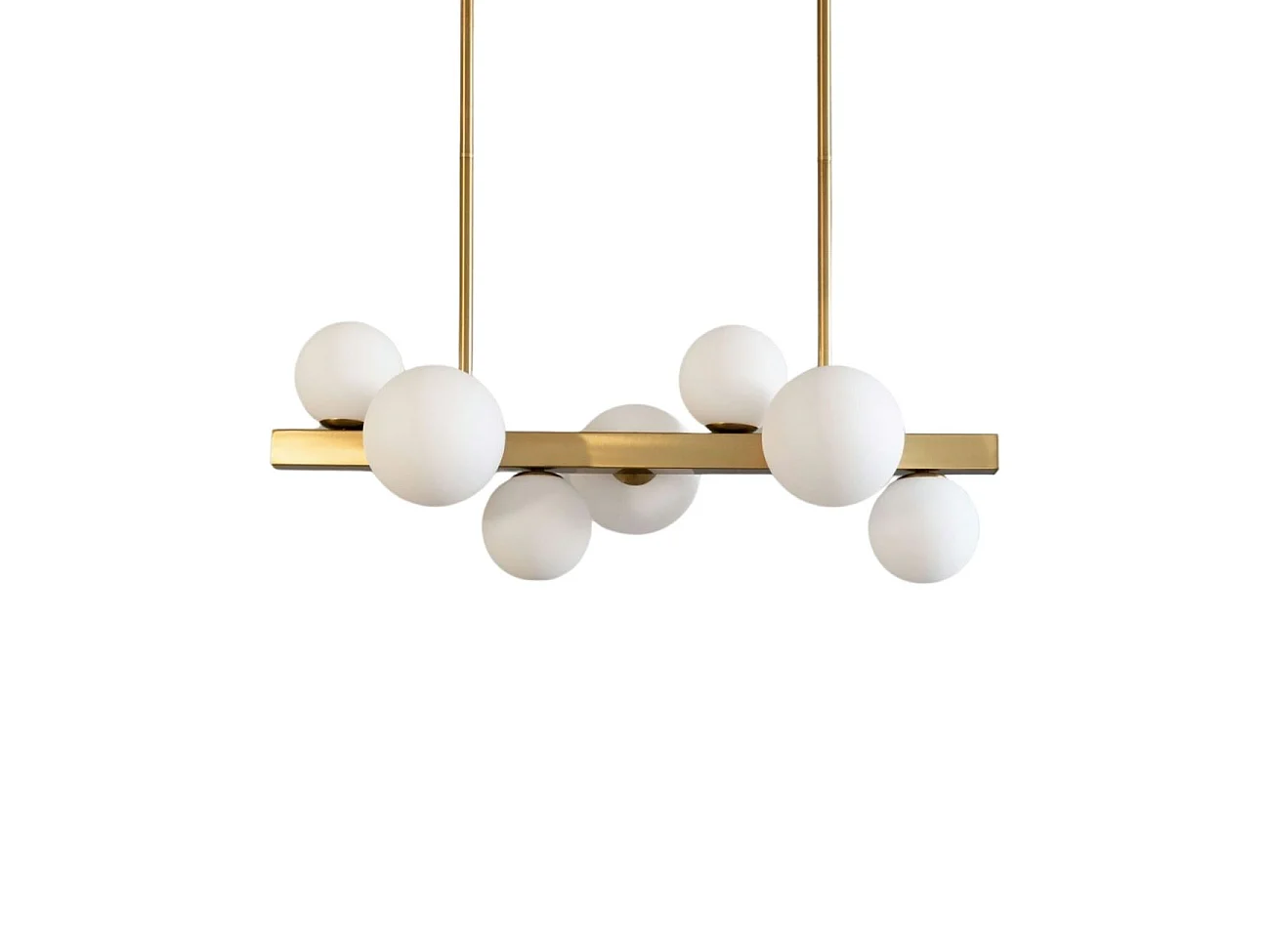 Suspension barre à sphères en verre blanc - Oromia