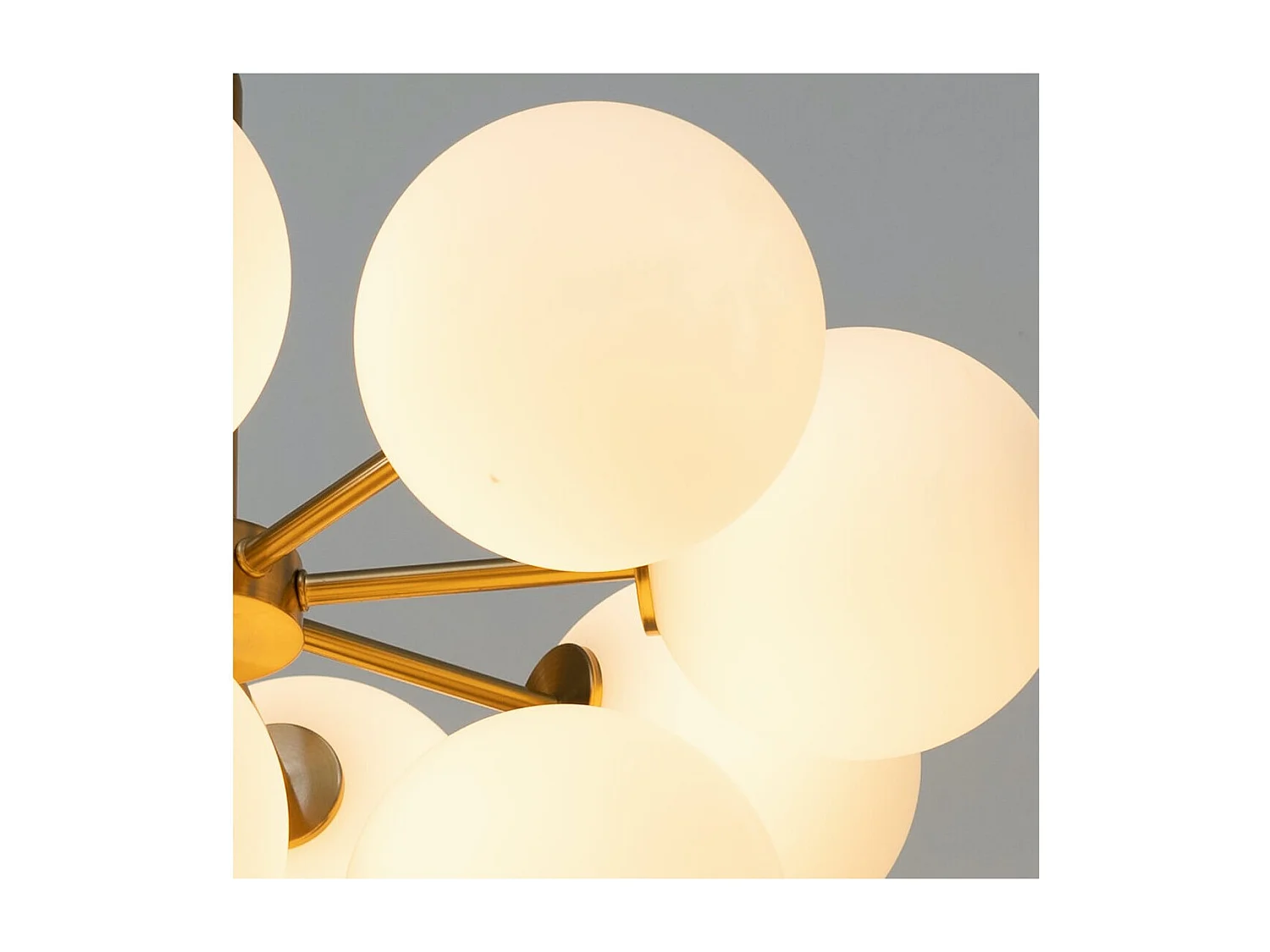 Suspension dorée à sphères blanches - Coretta