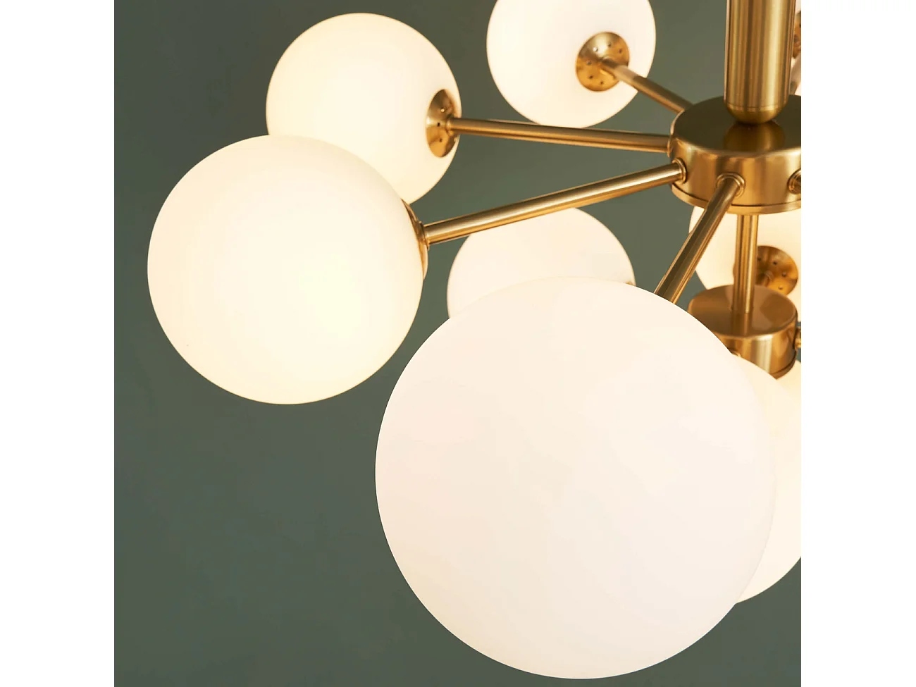 Suspension dorée à sphères blanches - Coretta