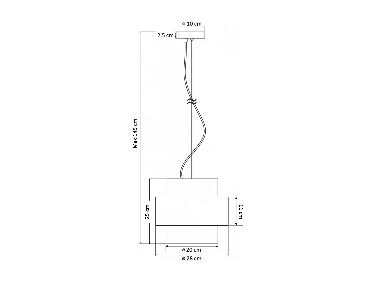 Suspension élégante verre transparent et cylindre doré - Salvado
