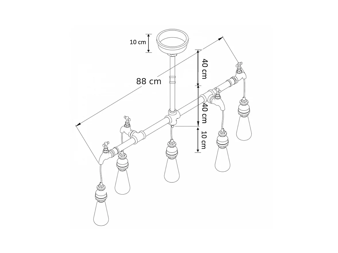 Suspension robinet industrielle 5 têtes - Neptune