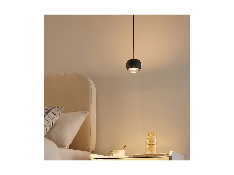 Petite suspension noire dimmable design sobre en métal - Finn