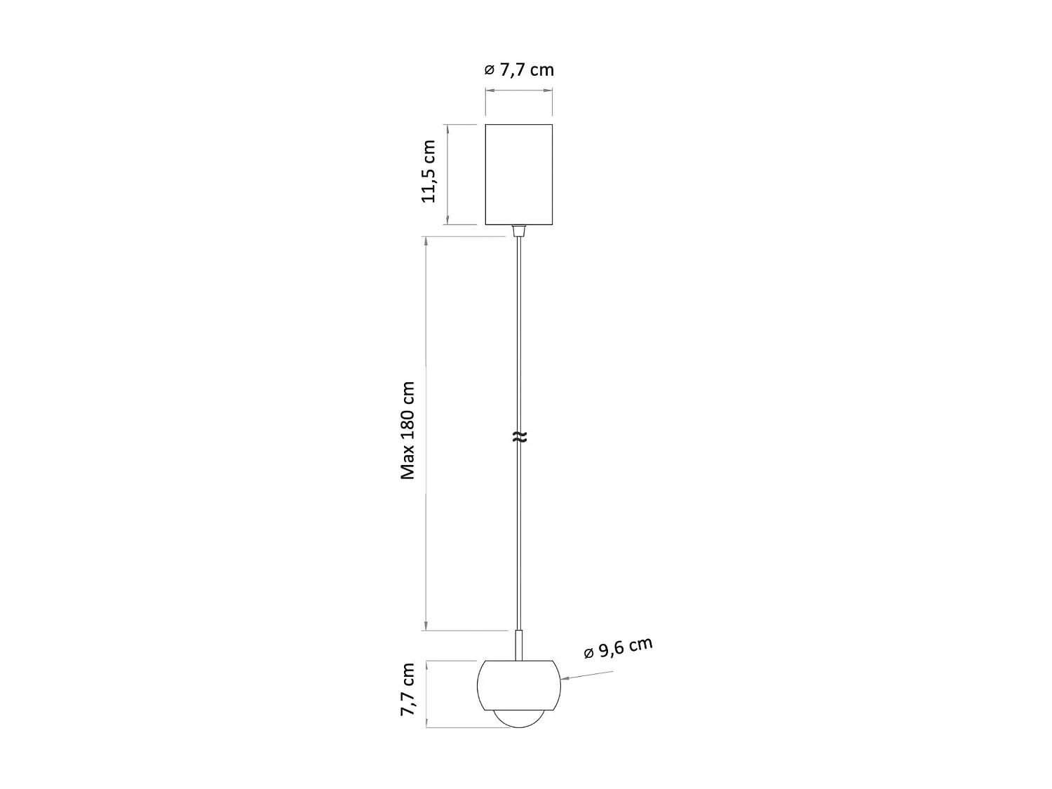 Petite suspension noire dimmable design sobre en métal - Finn