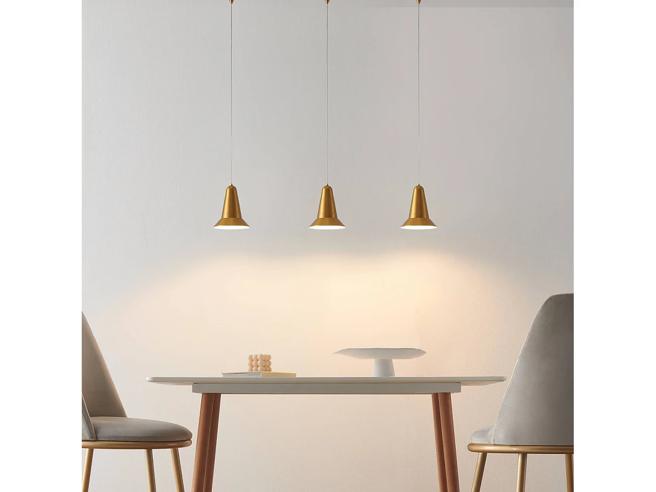 Suspension conique dorée tactile et dimmable - Nerla
