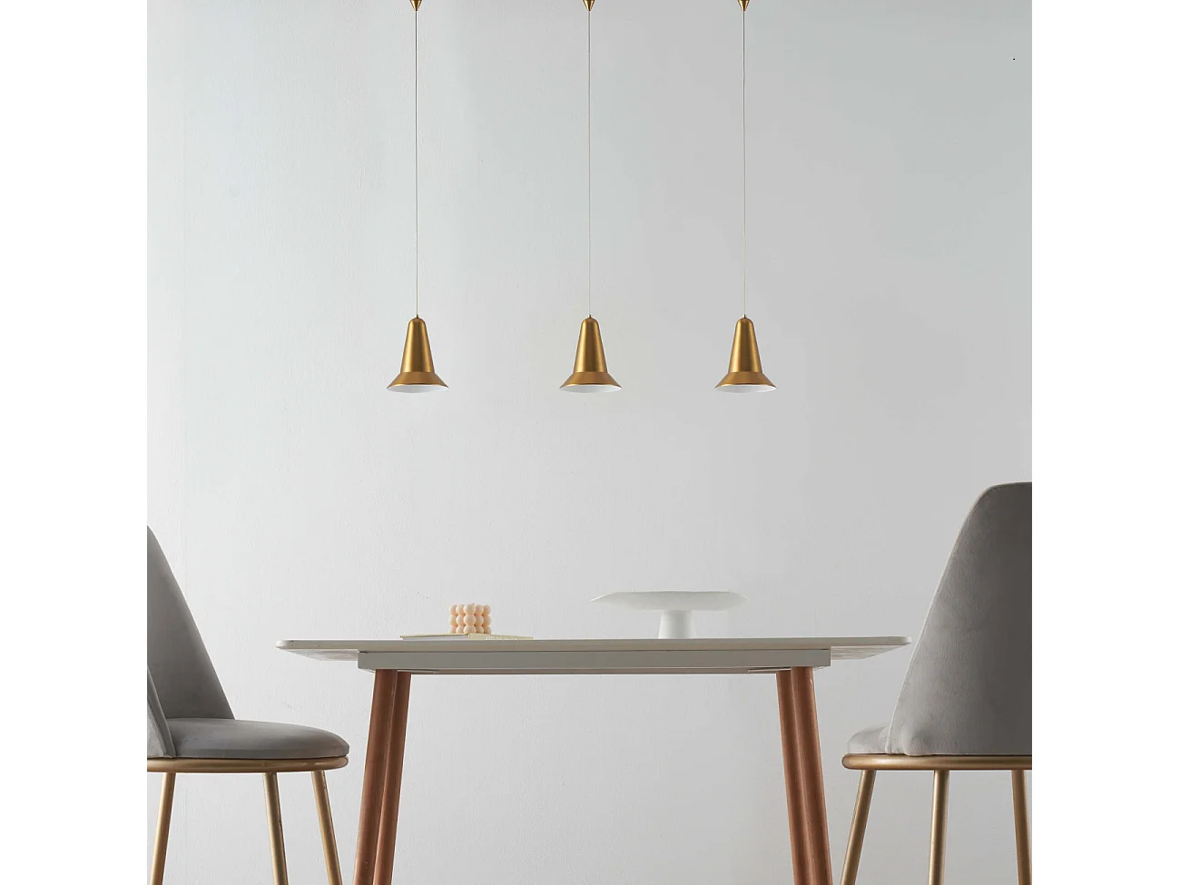 Suspension conique dorée tactile et dimmable - Nerla