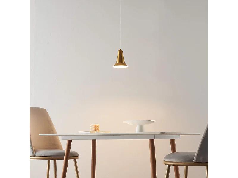 Suspension conique dorée tactile et dimmable - Nerla