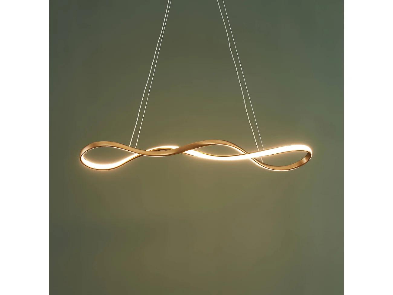 Suspension dorée longue vague LED 80 cm - Marceline