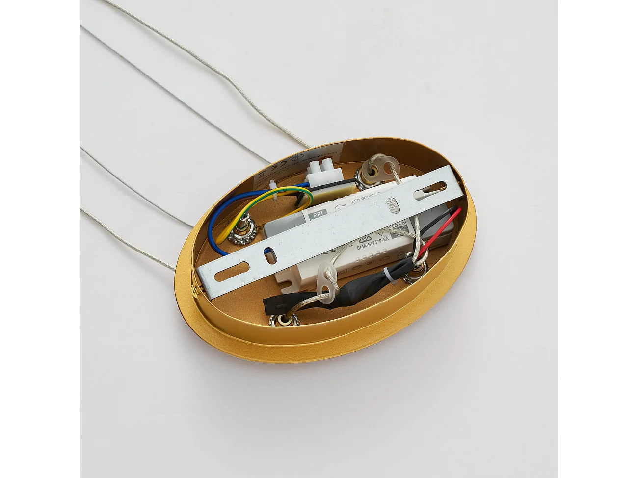 Suspension dorée longue vague LED 80 cm - Marceline