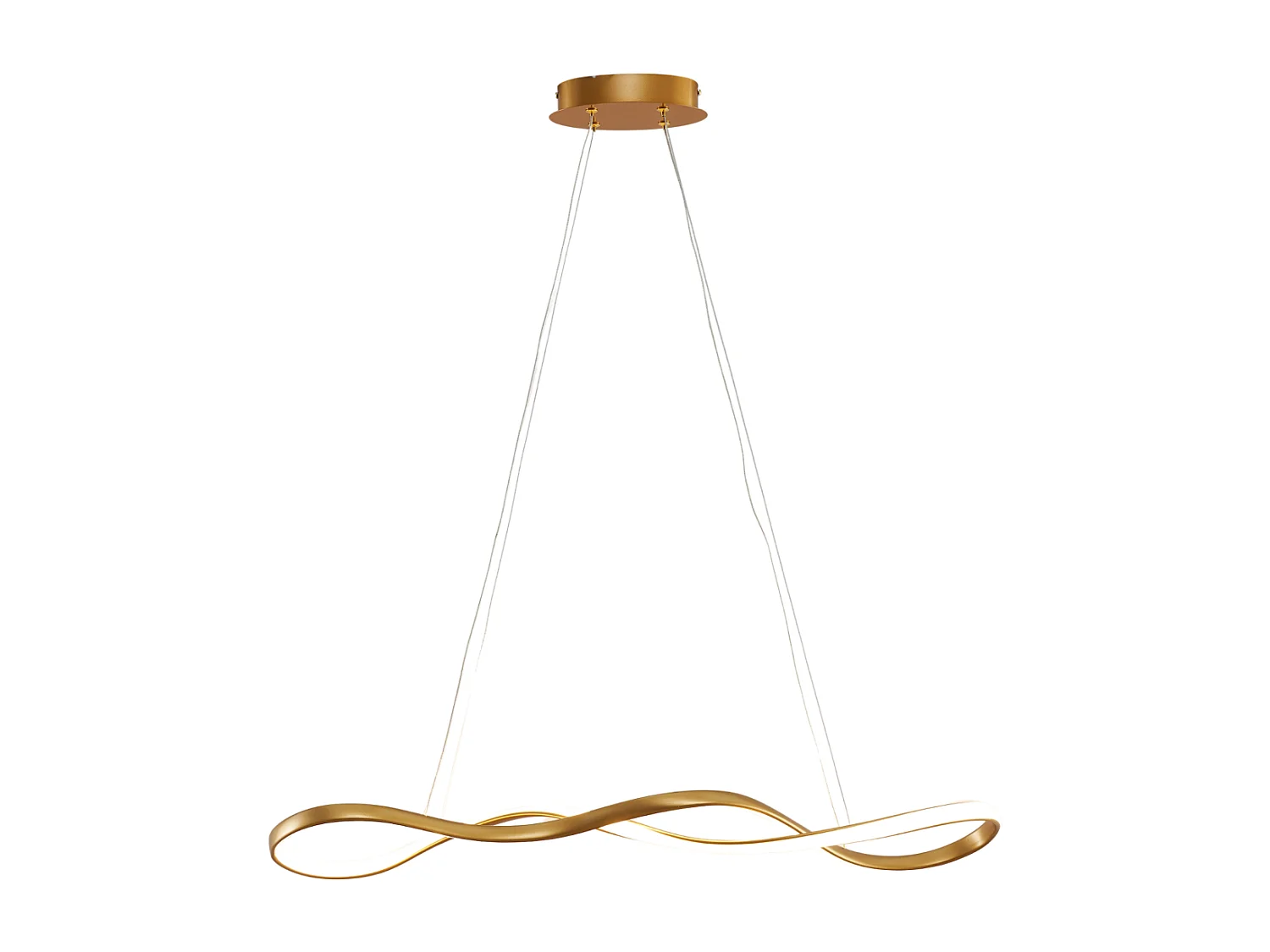 Suspension dorée longue vague LED 80 cm - Marceline