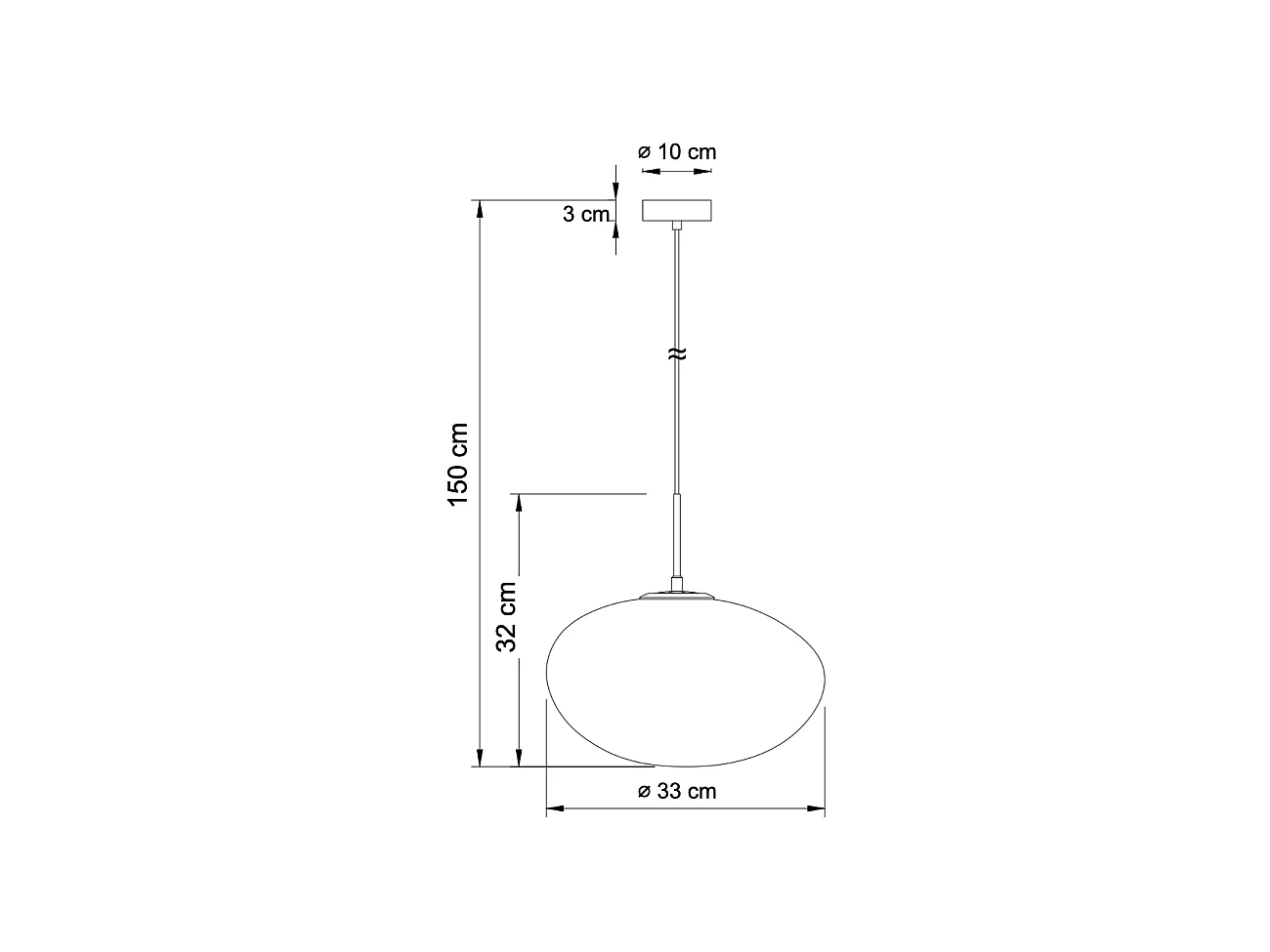 Suspension en verre blanc opalin - Veglia