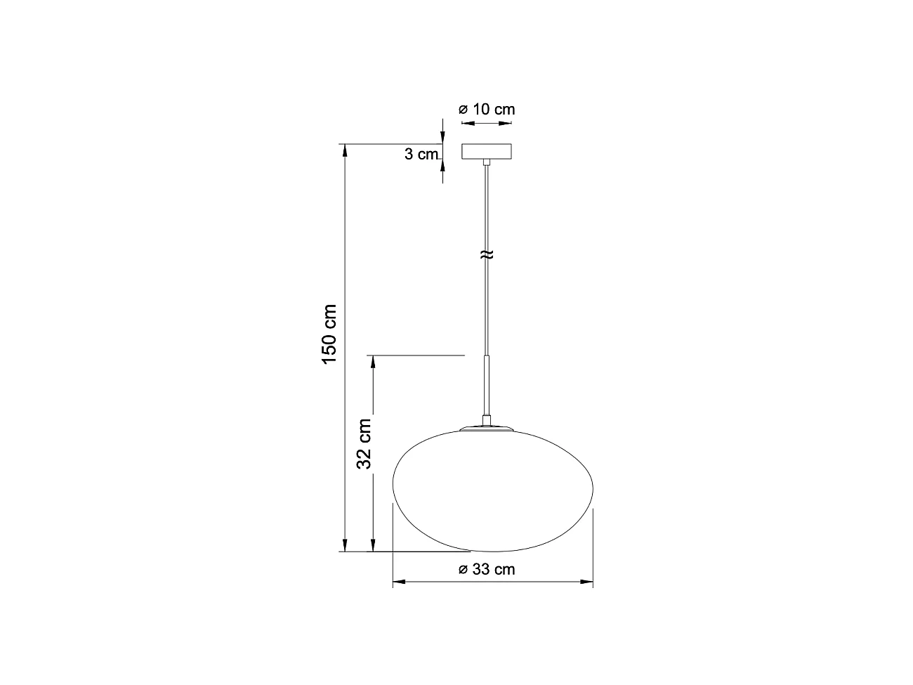 Suspension en verre blanc opalin - Veglia