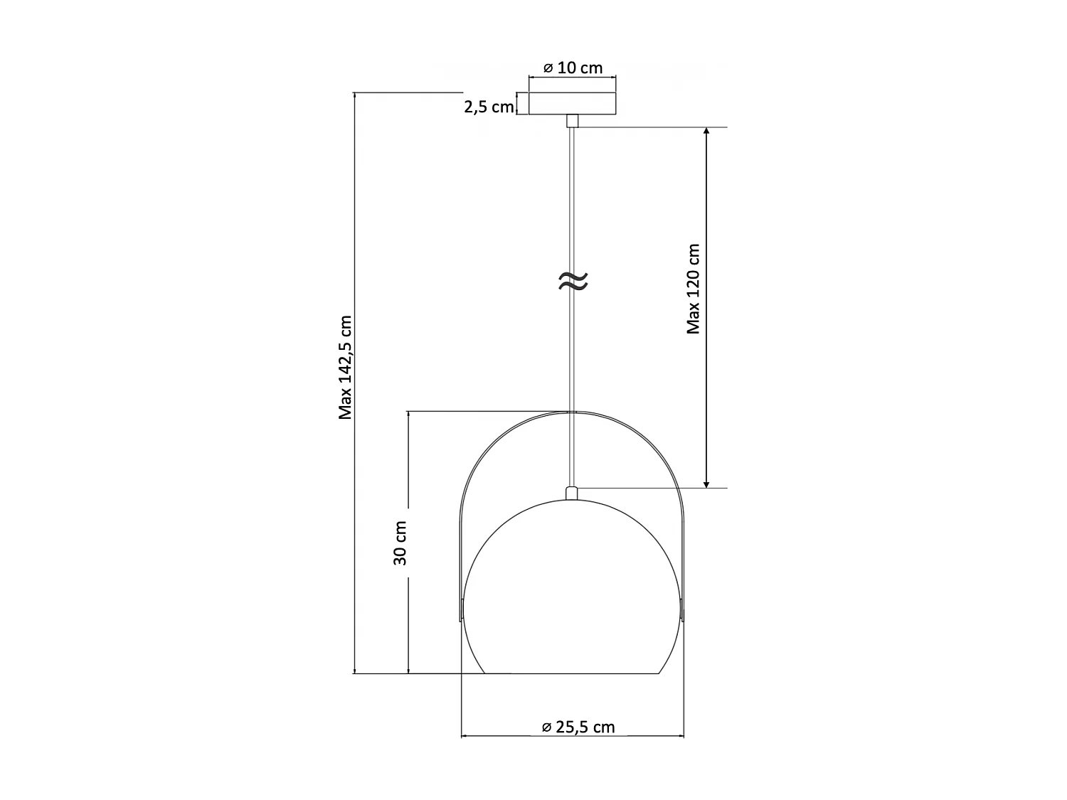 Suspension industrielle noire style atelier - Tassino