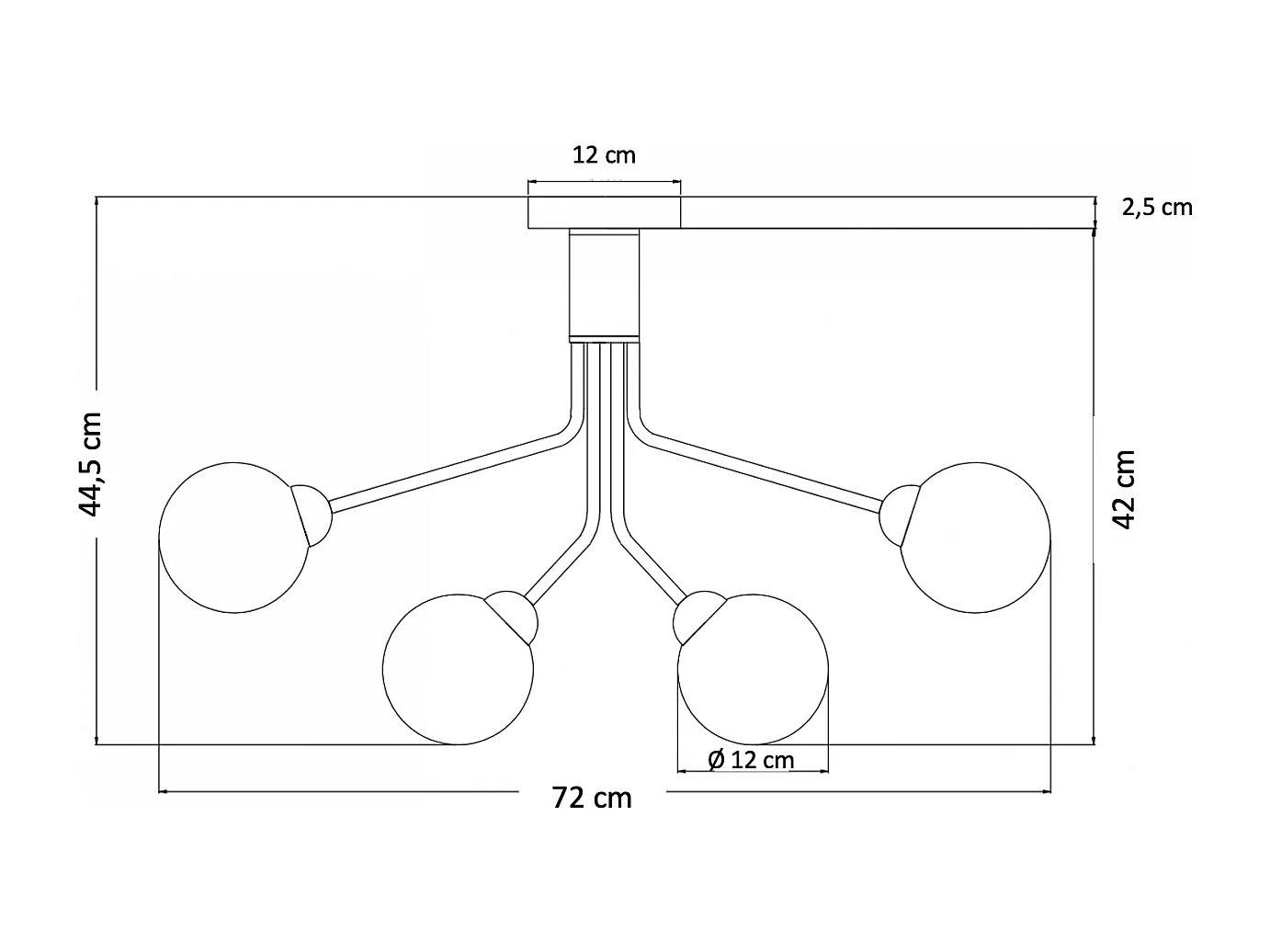 Lustre élégant noir à 9 verres blancs - Audrey