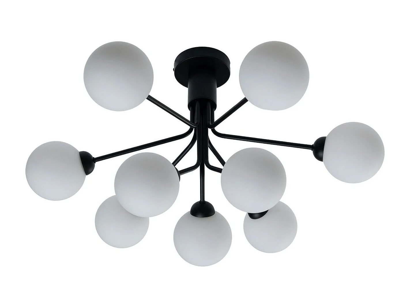 Lustre élégant noir à 9 verres blancs - Audrey