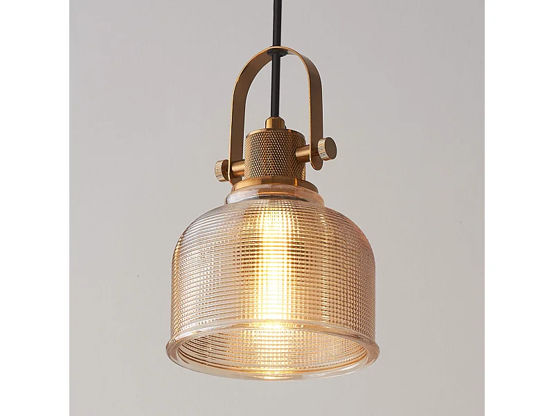 Suspension cloche verre ambré -  Vela