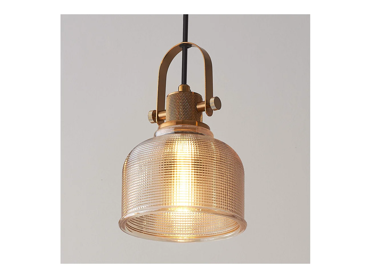 Suspension cloche verre ambré -  Vela