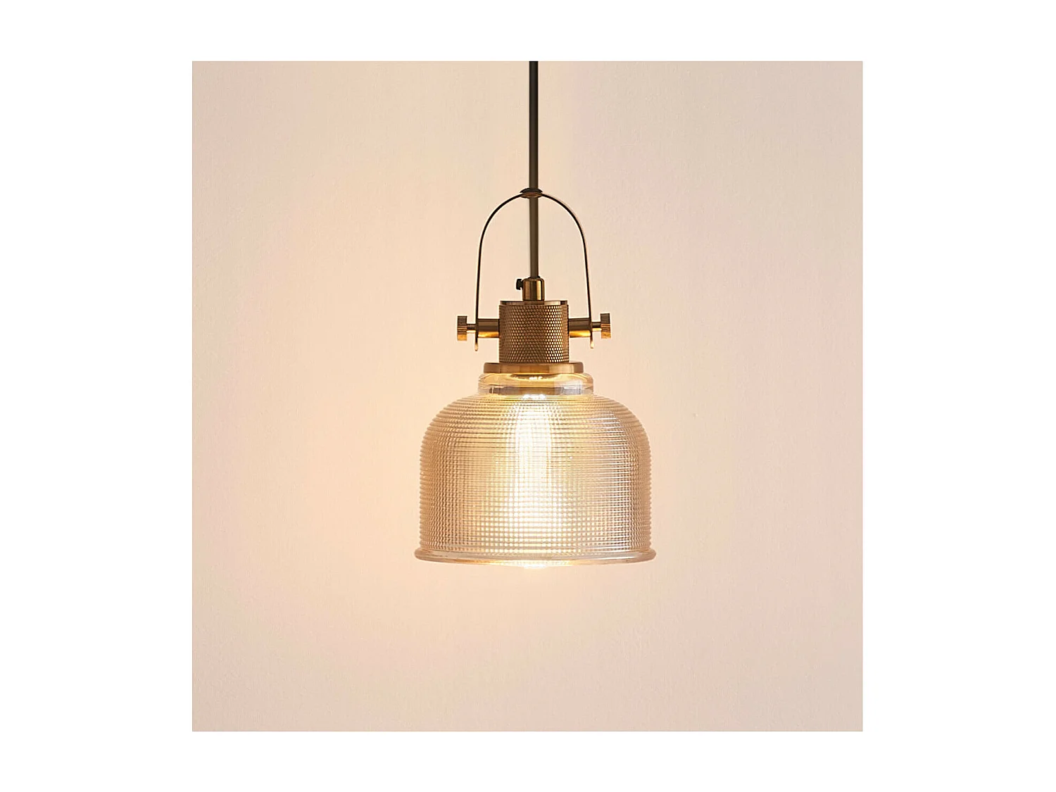 Suspension cloche verre ambré -  Vela