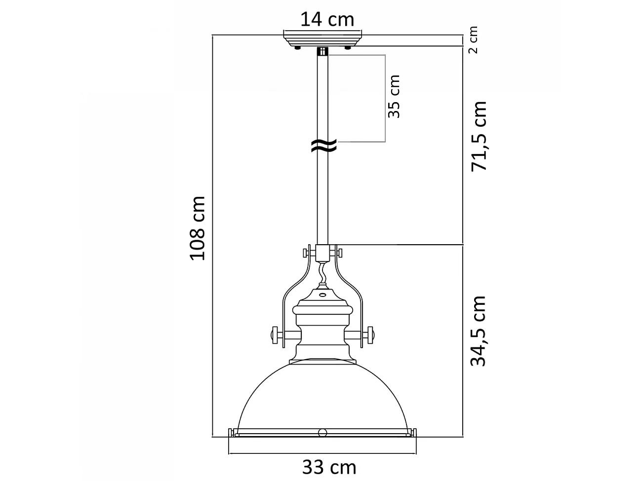 Suspension Industrielle Noire - Neris