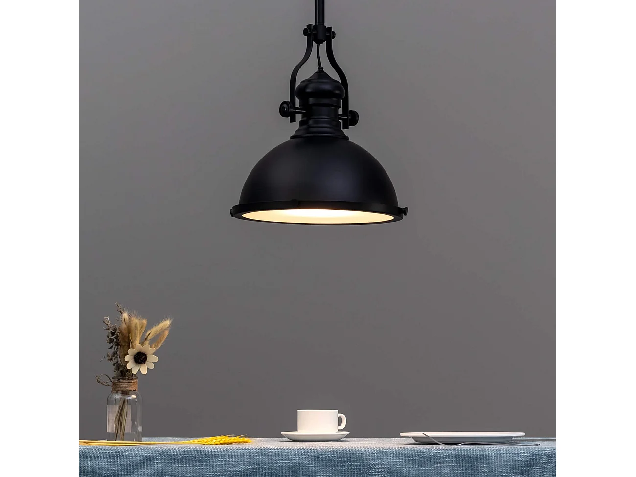 Suspension Industrielle Noire - Neris