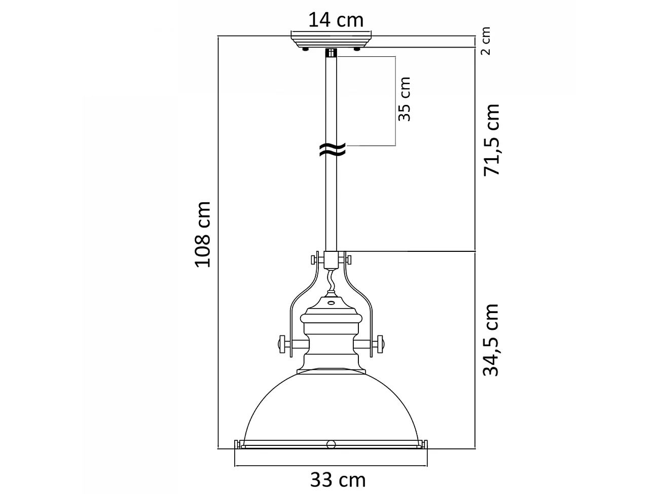 Suspension Industrielle Noire - Neris
