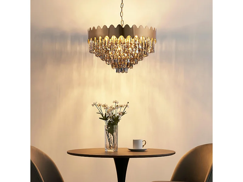 Lustre prestige cristal fumé 12 ampoules - Graziano
