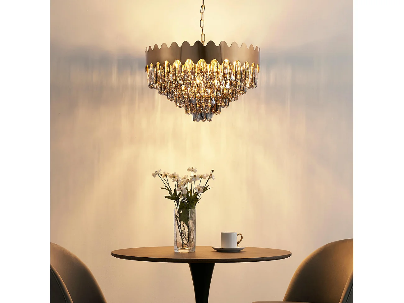 Lustre prestige cristal fumé 12 ampoules - Graziano