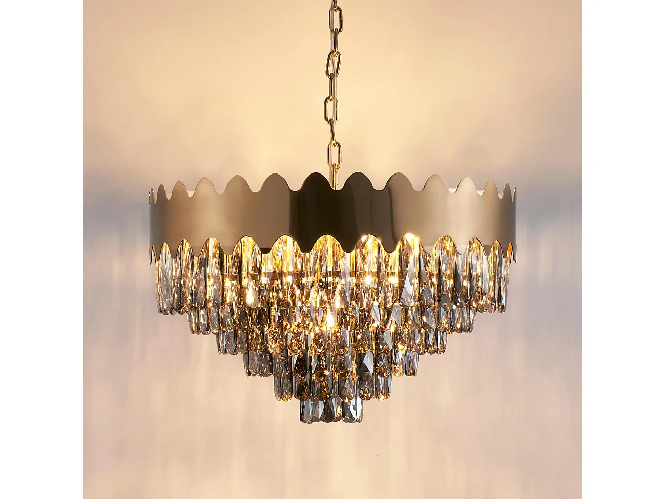 Lustre prestige cristal fumé 12 ampoules - Graziano