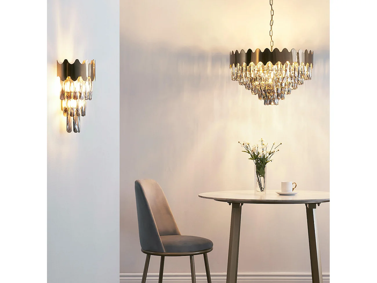 Lustre prestige cristal fumé 12 ampoules - Graziano