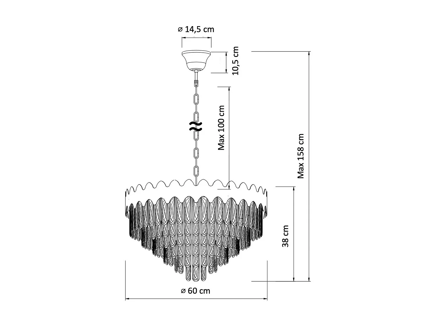 Lustre prestige cristal fumé 12 ampoules - Graziano