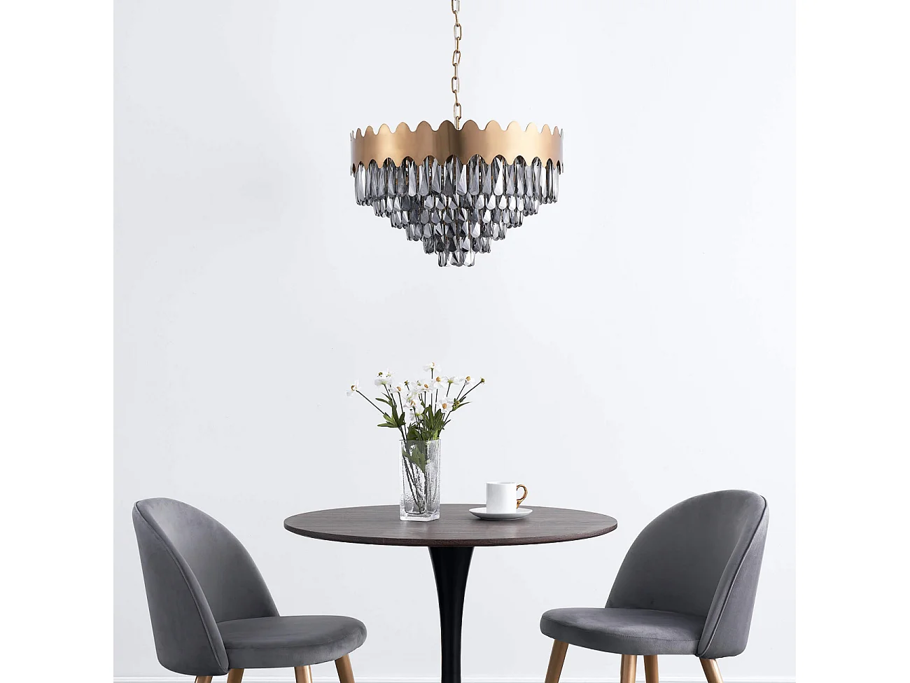 Lustre prestige cristal fumé 12 ampoules - Graziano
