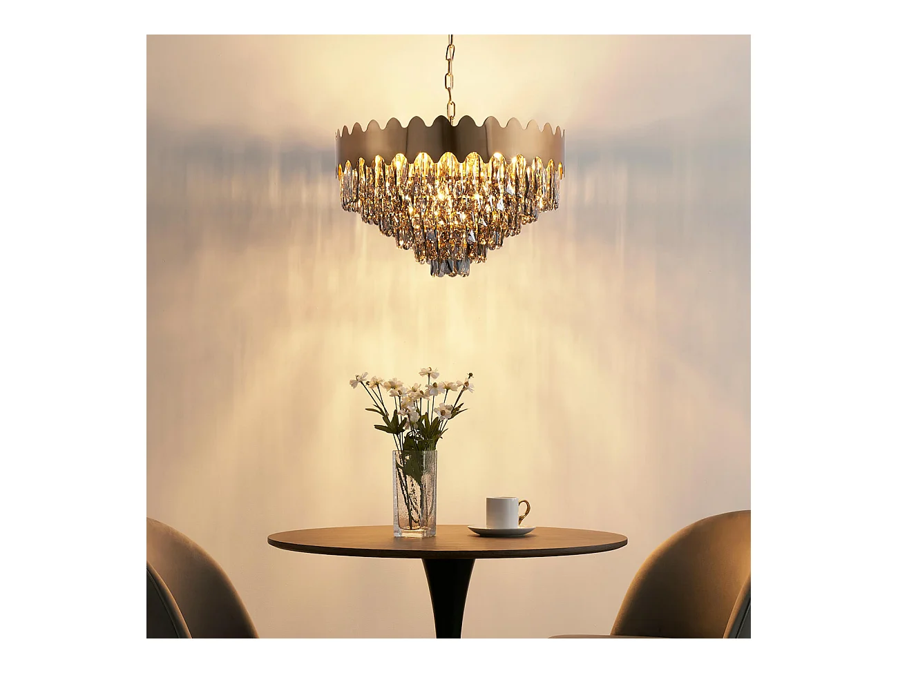 Lustre prestige cristal fumé 12 ampoules - Graziano