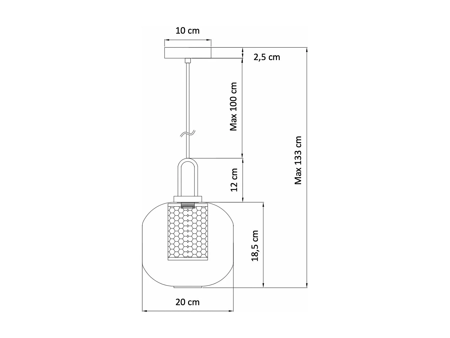 Suspension lanterne verre transparent et laiton - Carmina