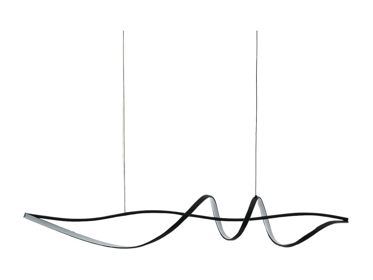 Grande suspension spirale noire 120 cm de long - Lybella