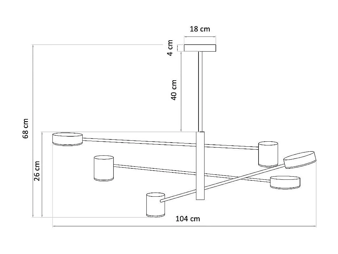 Suspension industrielle 6 spots LED - Forenza