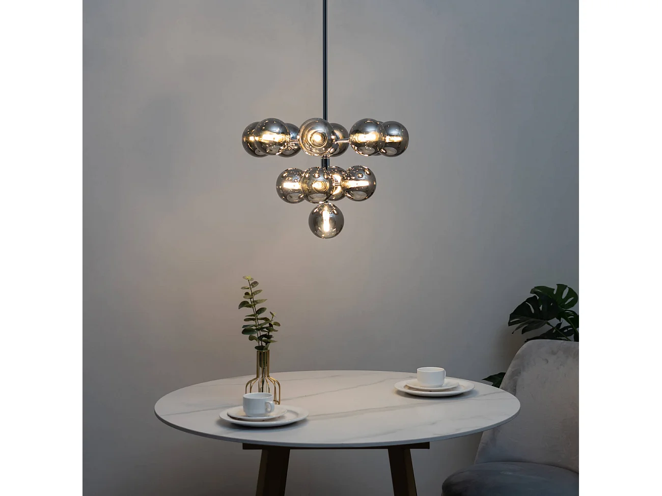 Suspension élégante à 13 verres fumés - Nizzalo